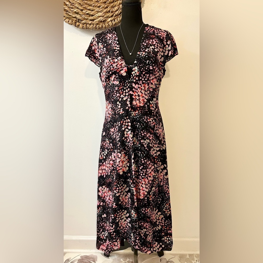 Reiss Amira Animal Print Fitted Midi Dress Size US 10/UK 14 - Picture 5 of 16